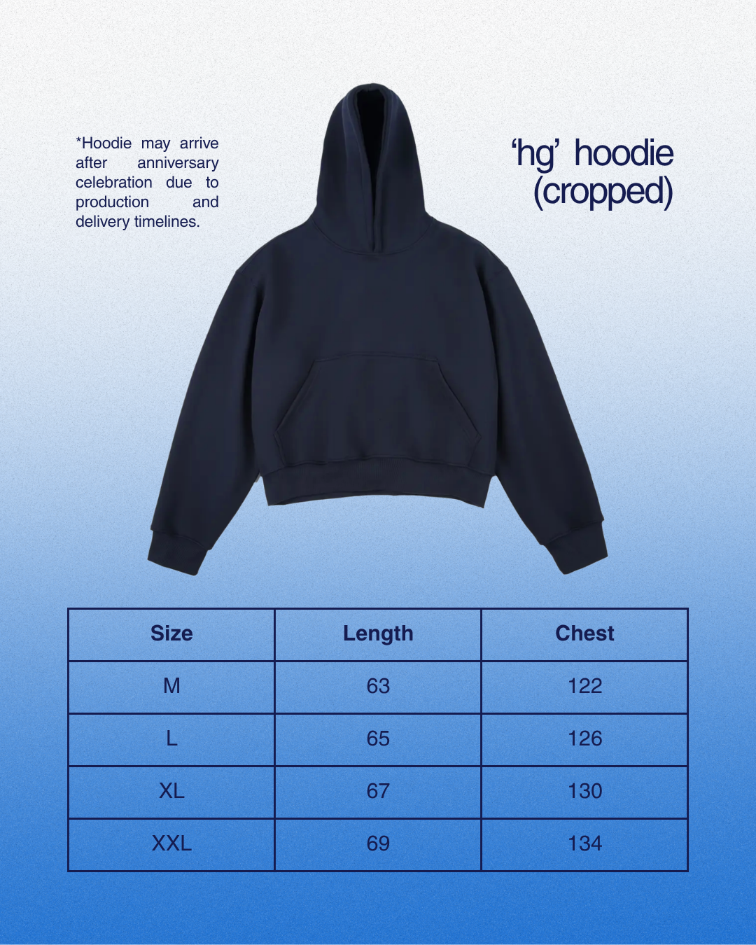 HGC anniversary cropped hoodie