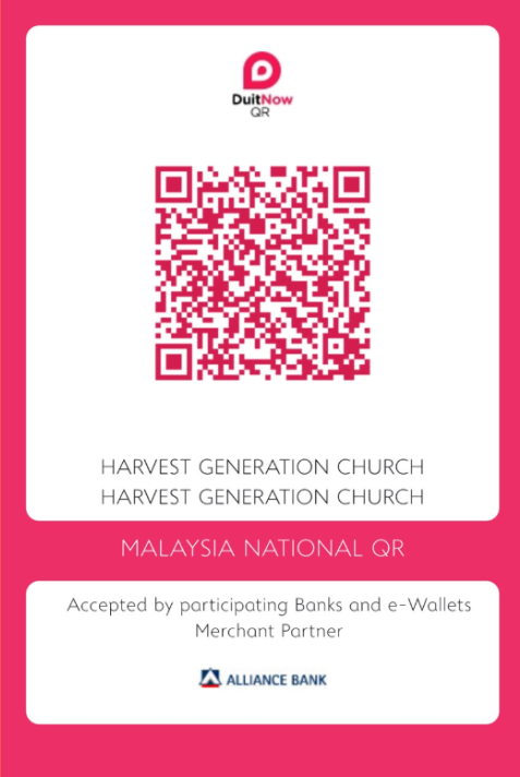 Harvest Generation Church DuitNow payment QR code